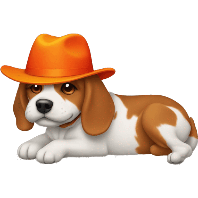 red and orange hat on a dog  emoji