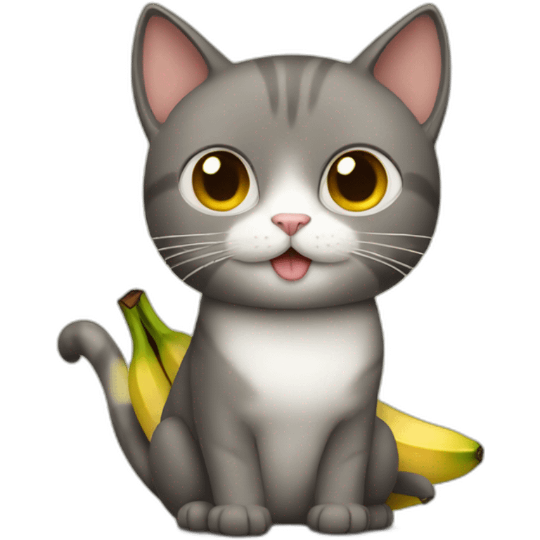 Cat with banane emoji