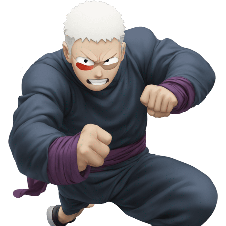 gojo from jujutsu kaisen punching a bald superhero emoji