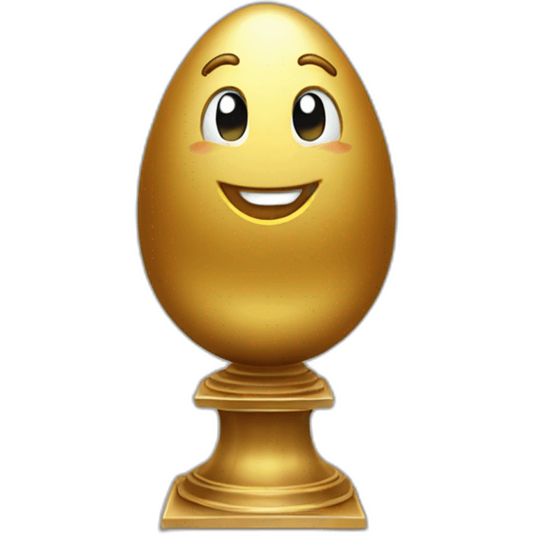 smiling golden egg on a pedestal emoji