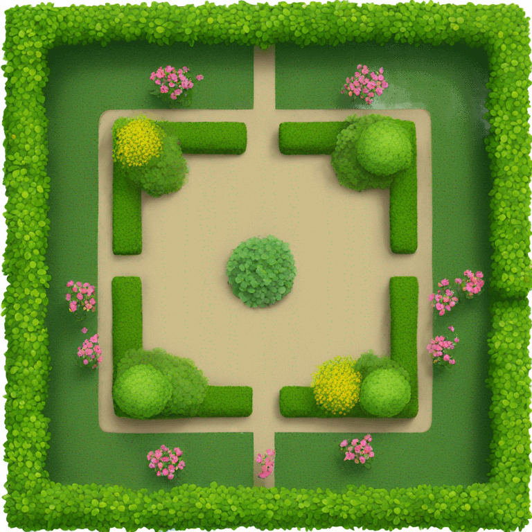 Garden on a floating square, top view emoji