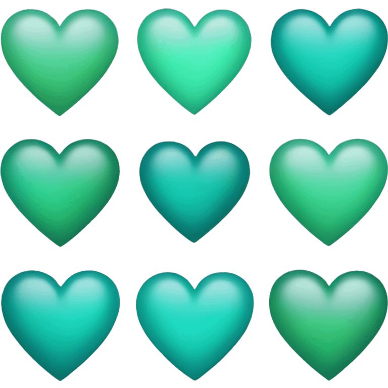 Teal and green heart  emoji