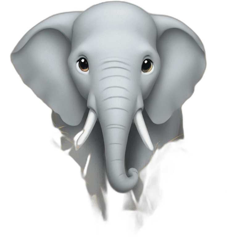 Elephant with wheat emoji