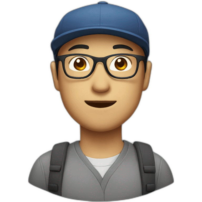 Chinese man in glasses and cap emoji