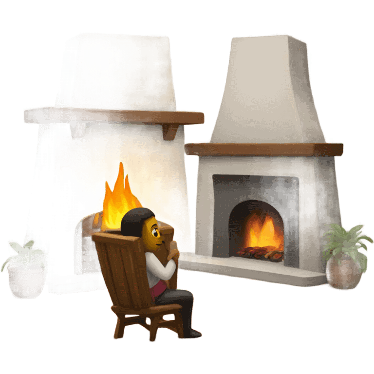 Sitting by the fireplace  emoji