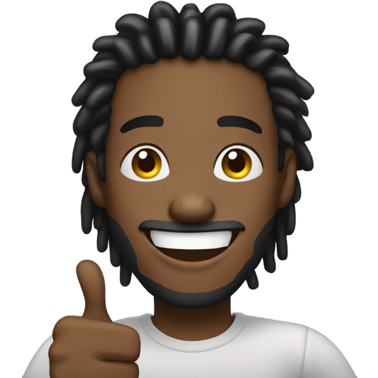 Black man with dreads smiling with 2 thumbs up emoji