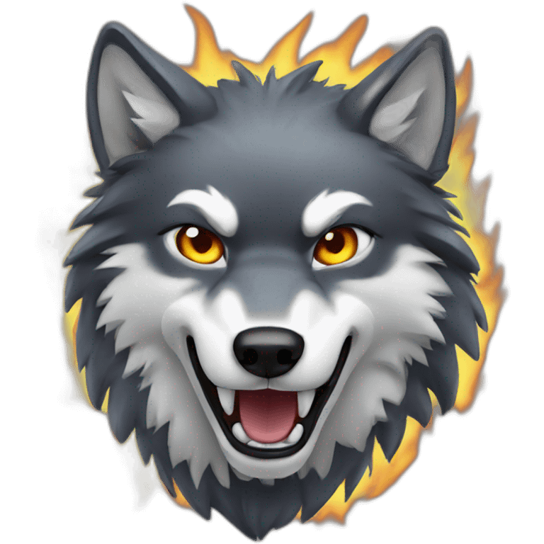 blazing wolf emoji