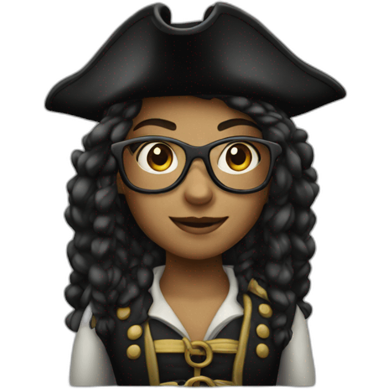 Female pirate with glasses emoji