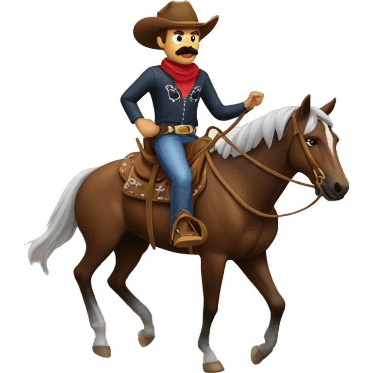 cowboy with mustache riding a horse emoji