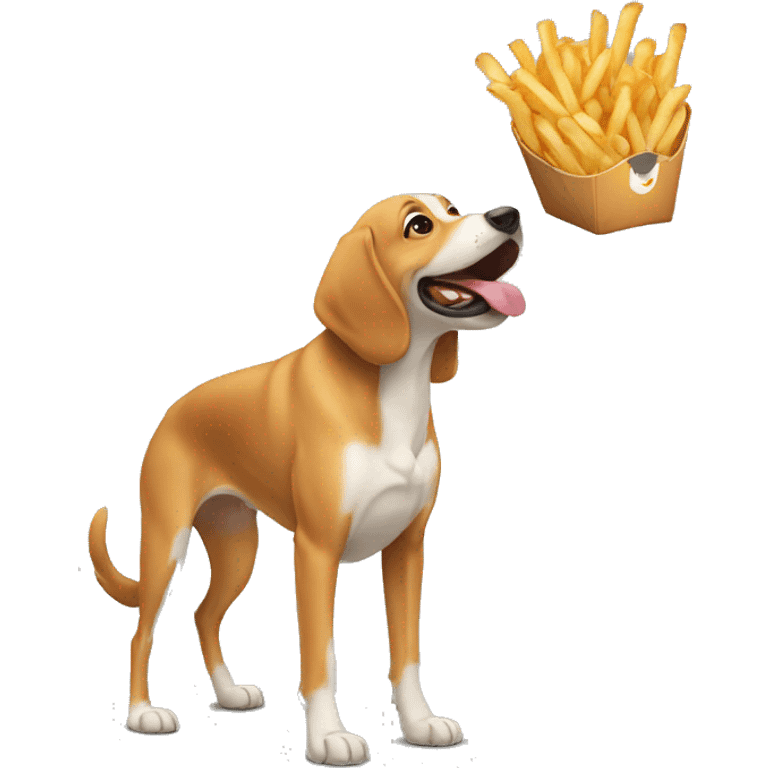 un chien qui mange des frites emoji