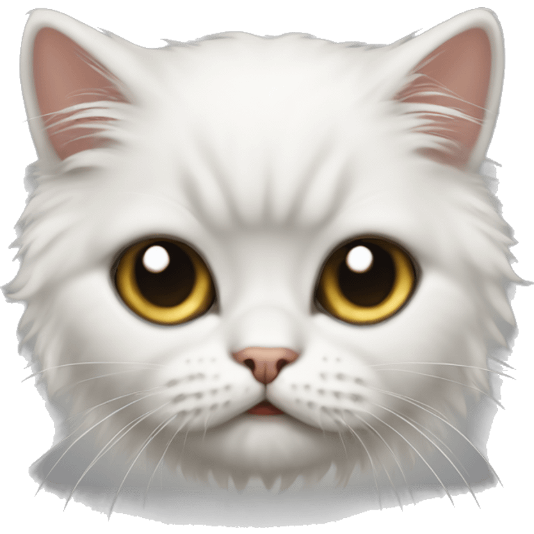 Persian kitten with dirty face emoji