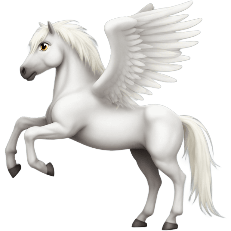 a white strong muscle pegasus stallion with a very short mane emoji