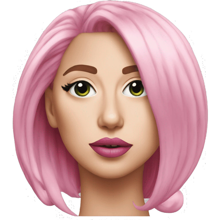 lady gaga pink hair pink lipstick  emoji