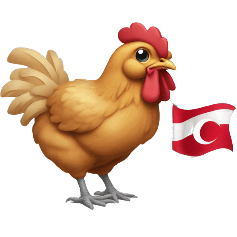 chicken with the color of flag turkey emoji