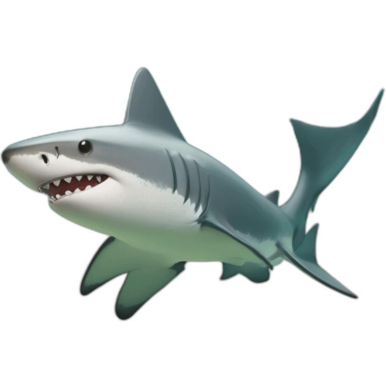 Un requin qui bois une bouteille emoji