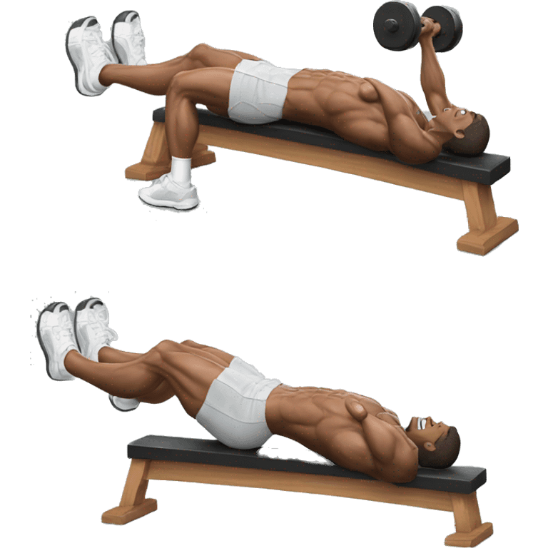 a man doing a bench press while lying down emoji