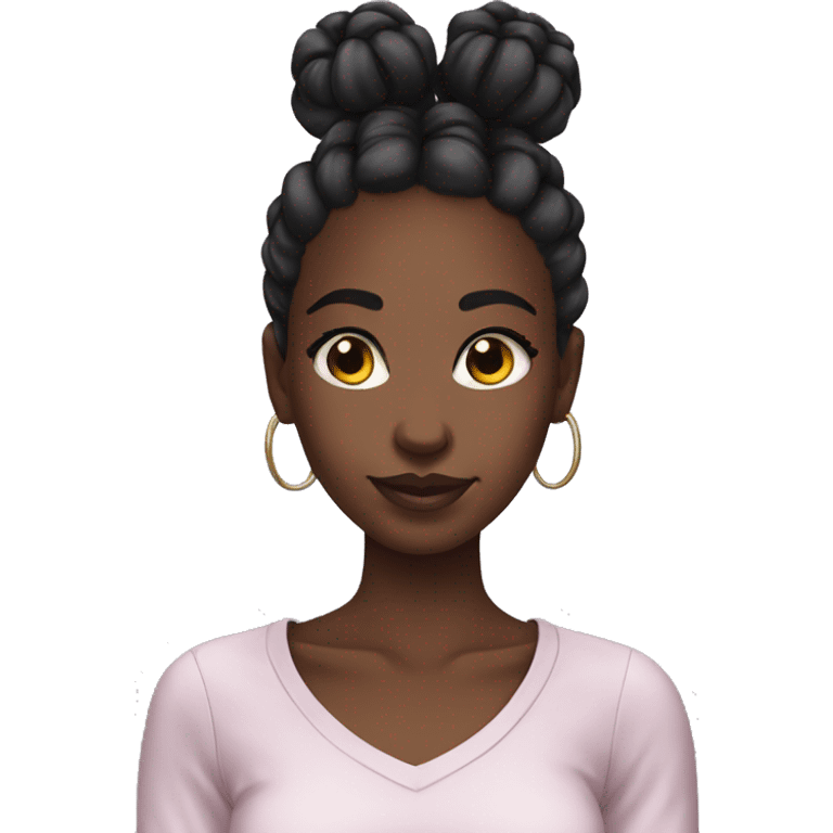 black girl space buns emoji