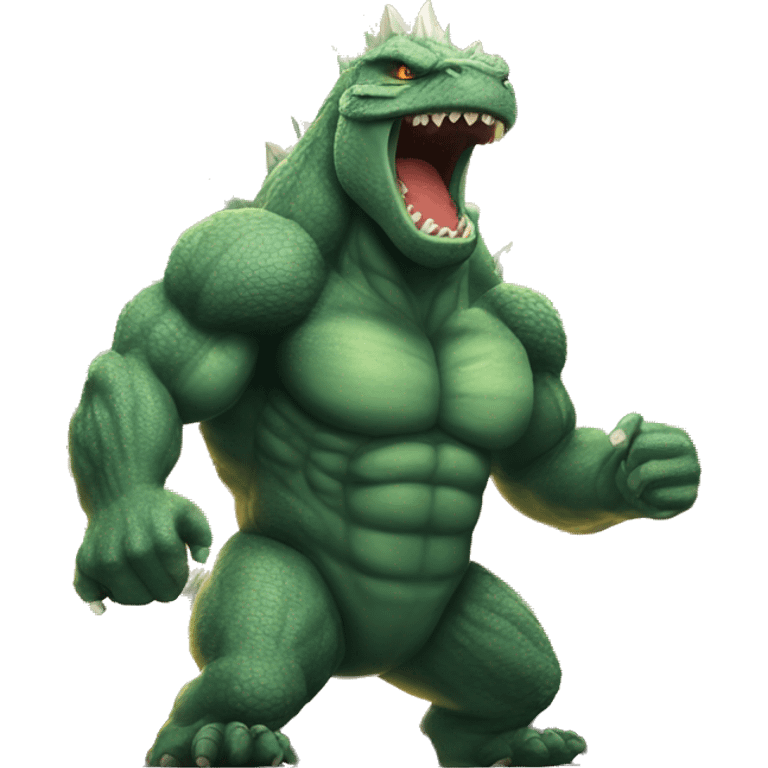 strong Lightning godzilla at gym emoji