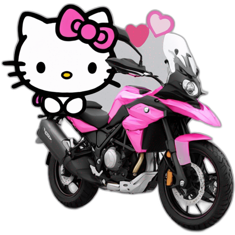 Moto benelli trk 502X y hello kitty emoji