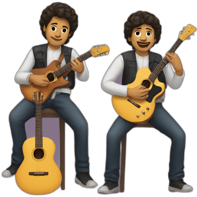 Hermanos Gutiérrez playing their guitars emoji