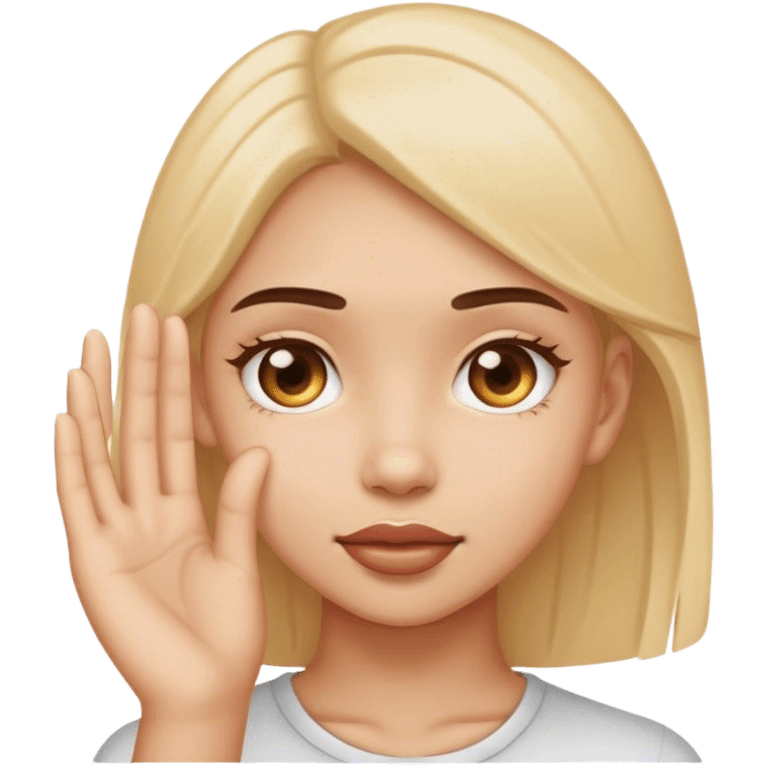 thinking girl with hand near face 
 emoji