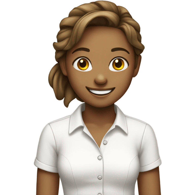 smiling girl in white shirt emoji