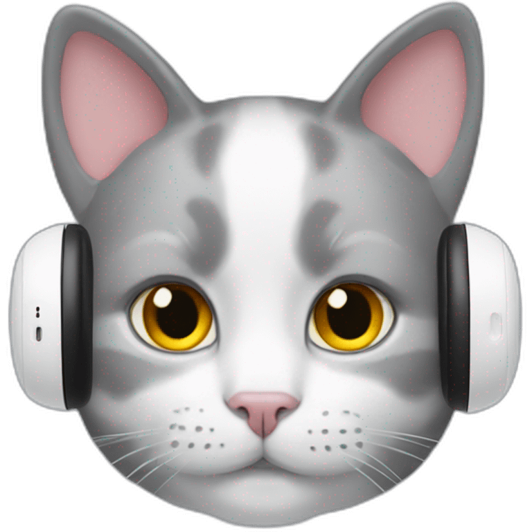 cat airpods max on head emoji