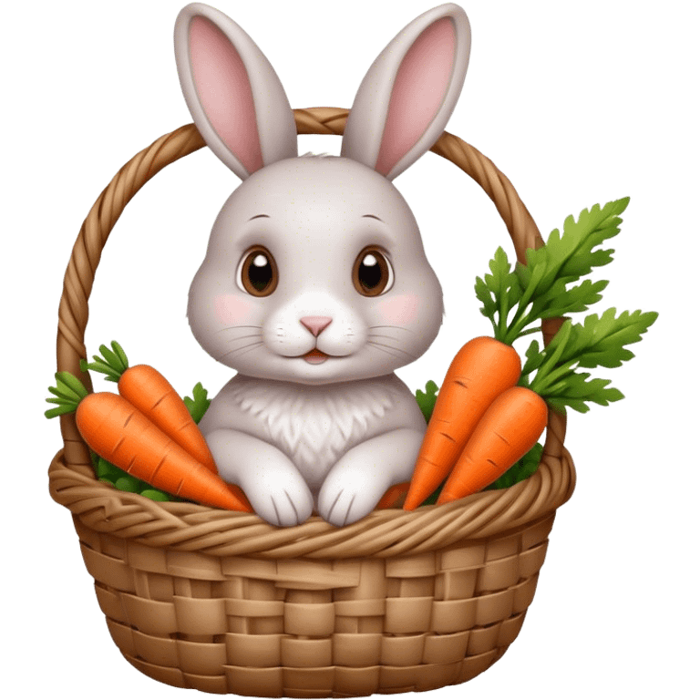 rabbit with carrot in basket emoji