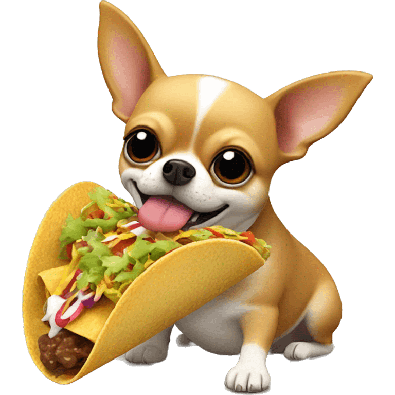 Fat Chihuahua eating Taco Bell￼￼ emoji