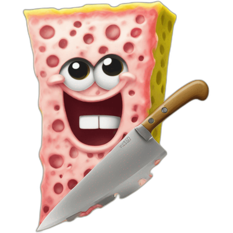 spongebob with a knife emoji