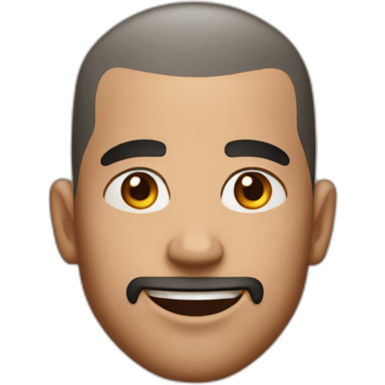 man with buzz cut and face tatoos emoji