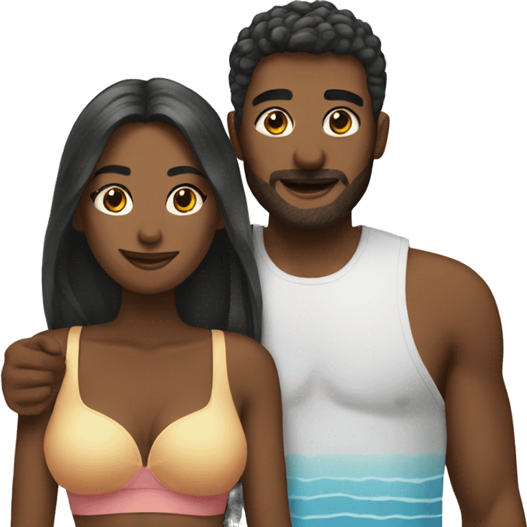 Couple at the beach  emoji