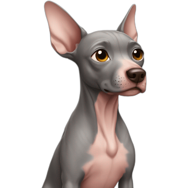 Hairless winged dog emoji