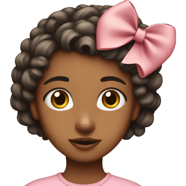 Girl with a big lovely eyes and a bow on her head emoji