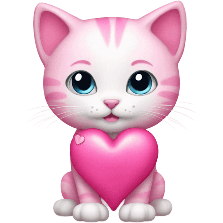 pink kitty with heart emoji