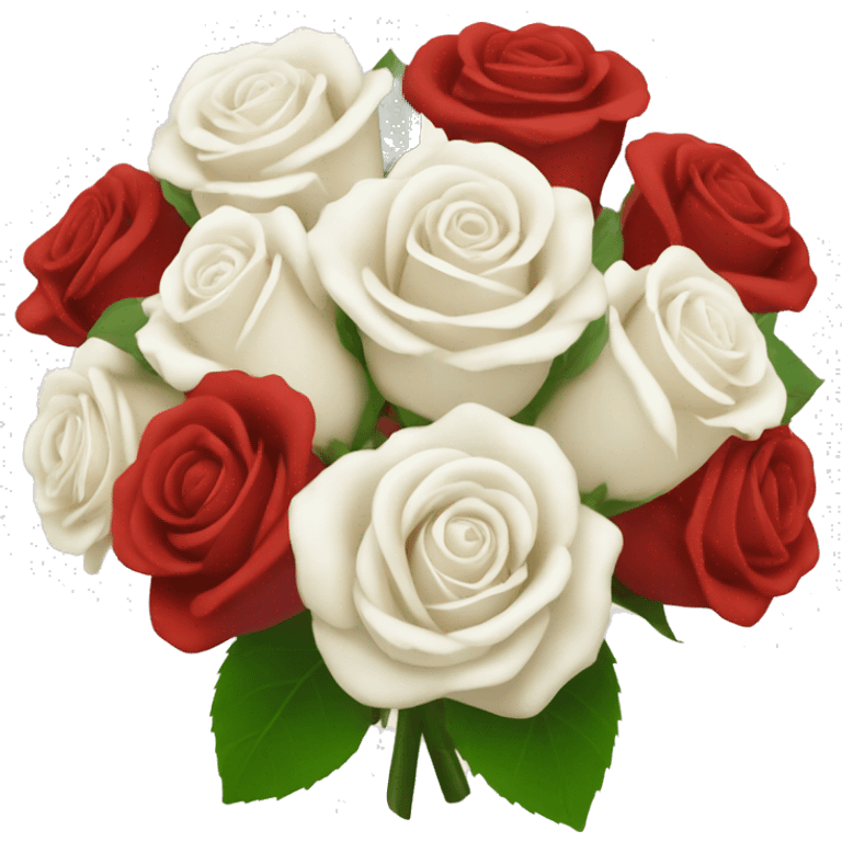 red and white rose bouquet emoji