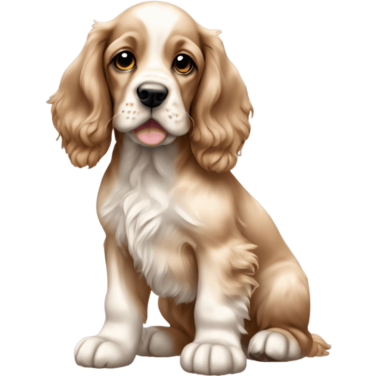 English Cocker Spaniel puppy full body lightcolor emoji