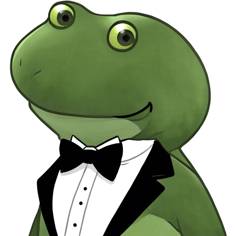 handsome bufo wearing a tuxedo  emoji