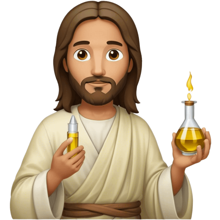 Jesus holding oil  emoji