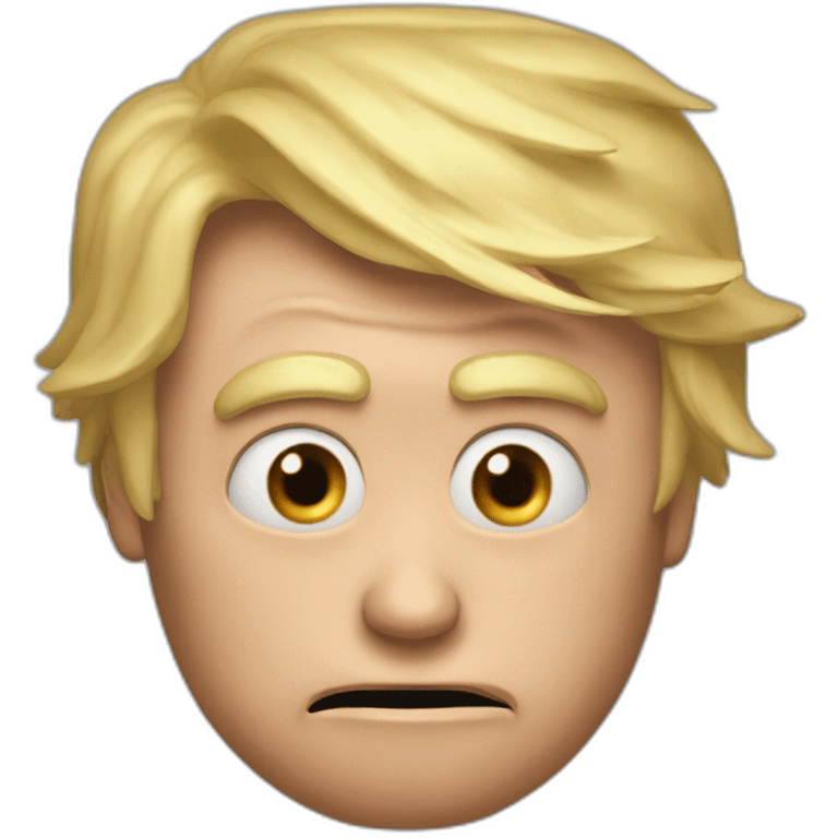 Donald trump cartoon, Pixar style animation, mutated face, mutation, disfigured, bad anatomy, deformed --ar 3:2 emoji