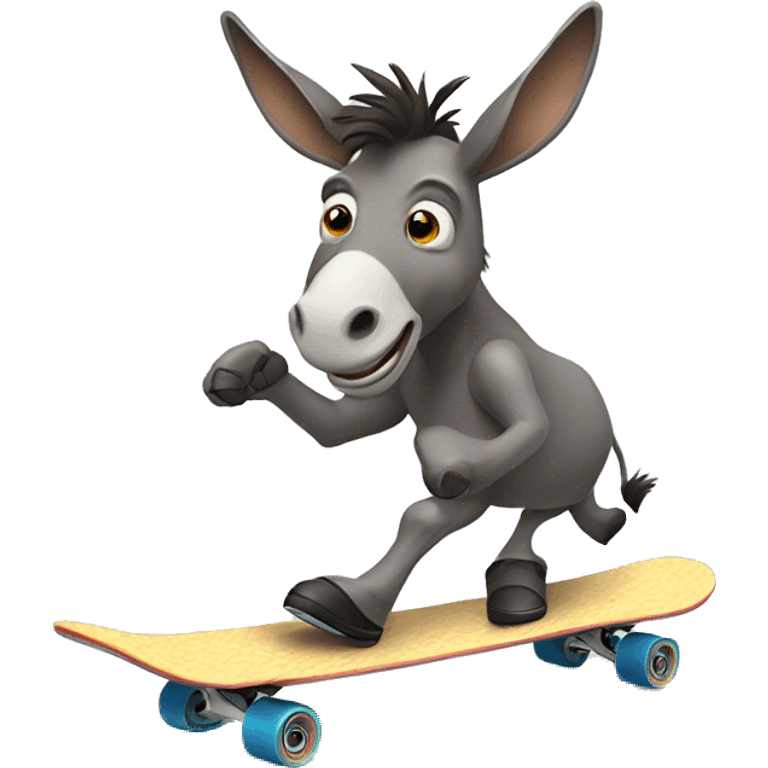 Donkey on a skateboard emoji