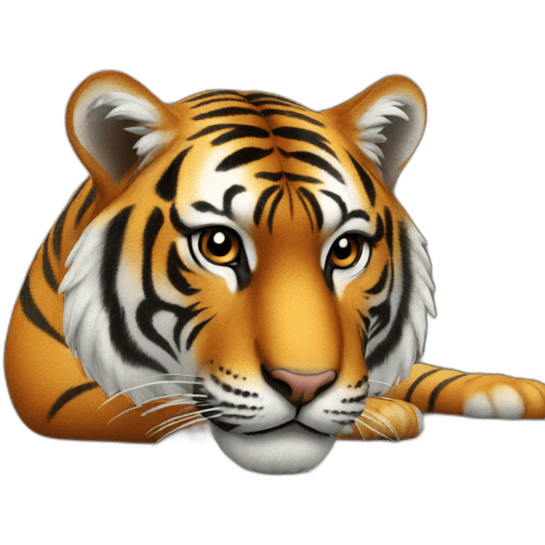 Tiger on a table emoji