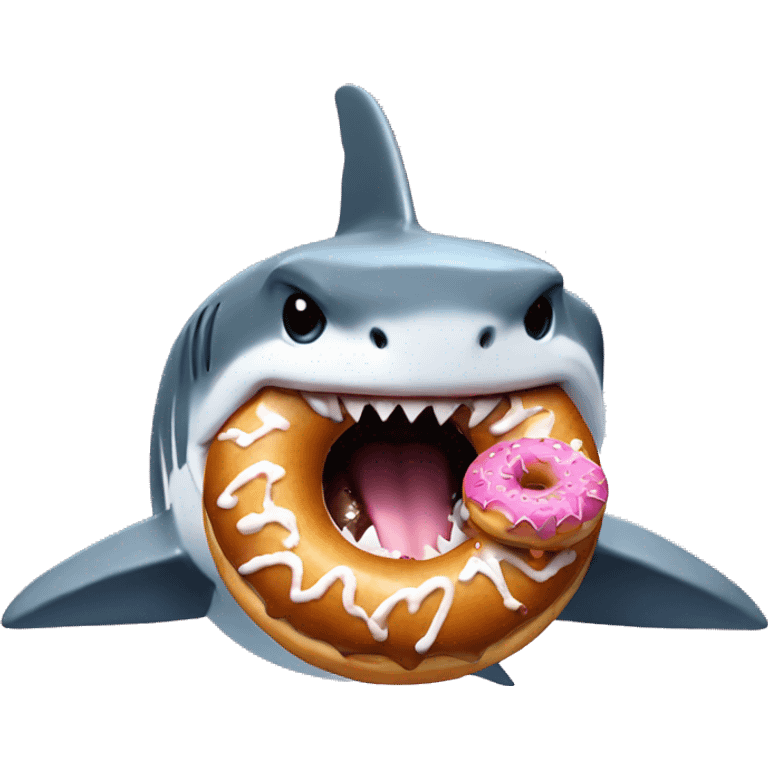 shark eating a donut emoji