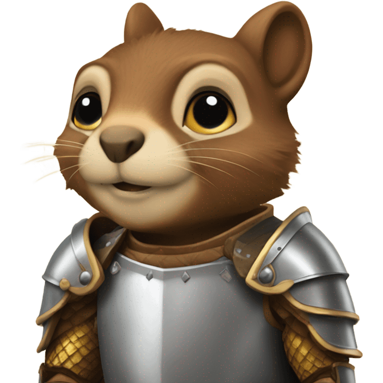 Squirrle wearing knight armor emoji