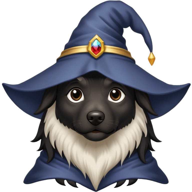 black dog Wizard emoji