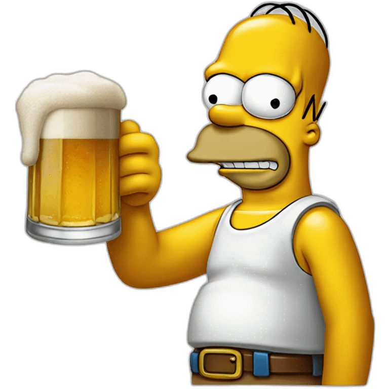 Homer Simpson drink a beer emoji