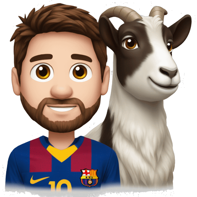 lionel messi and a goat emoji