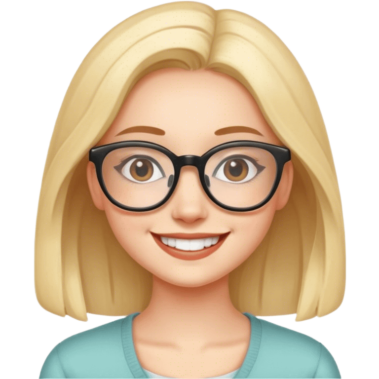 smiling girl with glasses emoji