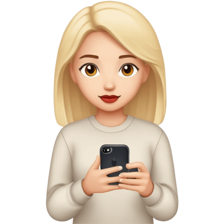 Girl caring a phone case in one hand  emoji