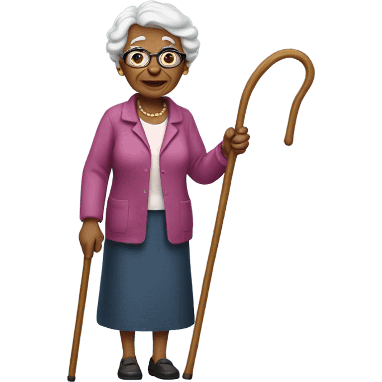 Grandma with cane emoji